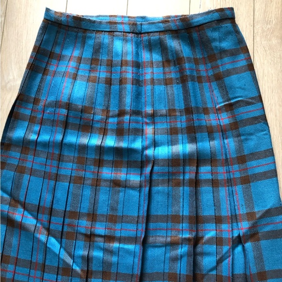 Vintage Original Scottish Tweed by Moffat Weavers Tartan Wrap Kilt in Blue - Picture 8 of 9